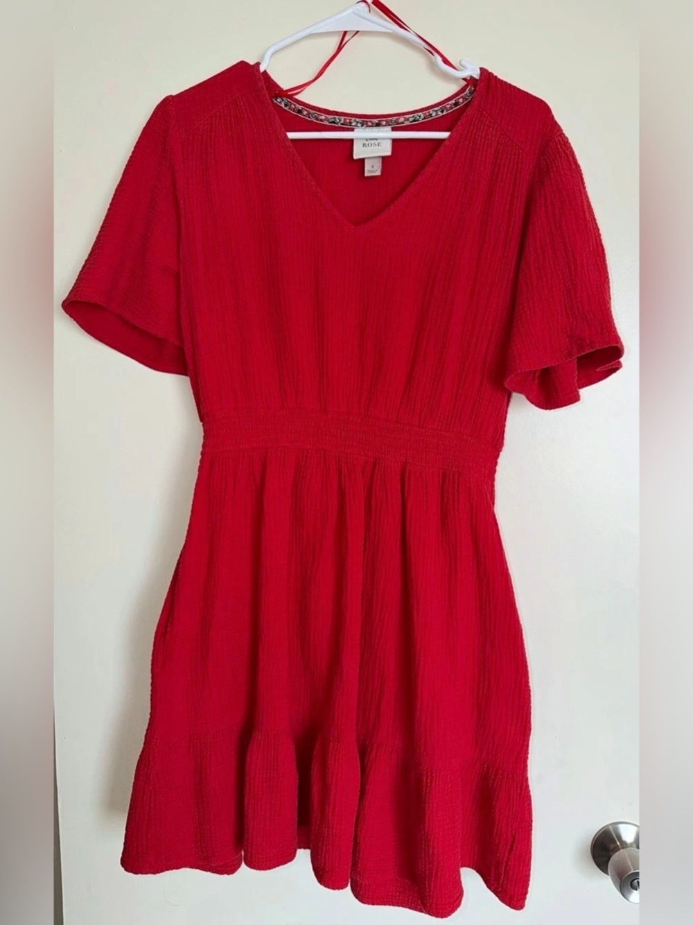 ROSE Red Mini Dress Size Small Like New
